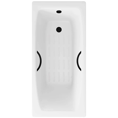 Ванна чугунная Delice Repos 150х70 DLR220507RB-AS с черными матовыми ручками и антискользящим покрытием Ванна чугунная Delice Repos 150х70 DLR220507RB-AS с черными матовыми ручками и антискользящим покрытием