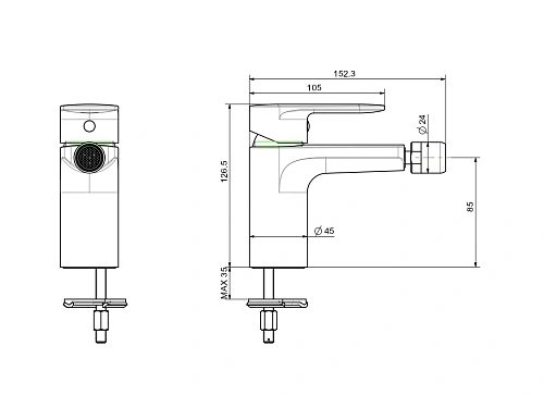 Смеситель для биде Aquatek НИКА AQ1818CR хром Смеситель для биде Aquatek НИКА AQ1818CR хром