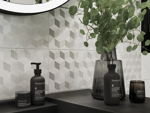 Вставка Cersanit Omnia геометрия белый 20x44 15918 Вставка Cersanit Omnia геометрия белый 20x44 15918