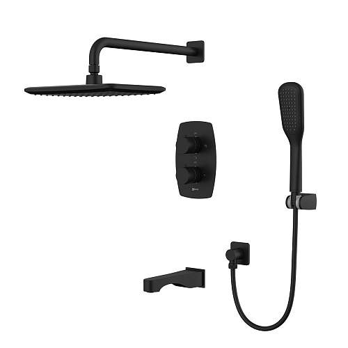 Душевая система Lemark Ursus LM7242BL термостатическая, встраиваемая, черный матовый Душевая система Lemark Ursus LM7242BL термостатическая, встраиваемая, черный матовый