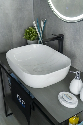 Раковина Gid K397D9 53322 накладная под камень глянцевая 50x40x14 Раковина Gid K397D9 53322 накладная под камень глянцевая 50x40x14