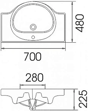 Раковина Style Line Эрика-70 ЛС-00000142 Раковина Style Line Эрика-70 ЛС-00000142