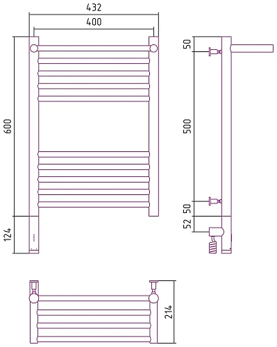 Полотенцесушитель электрический Сунержа Богема с полкой 3.0 600х400 / МЭМ левый 15-5806-6040 Темный Полотенцесушитель электрический Сунержа Богема с полкой 3.0 600х400 / МЭМ левый 15-5806-6040 Темный