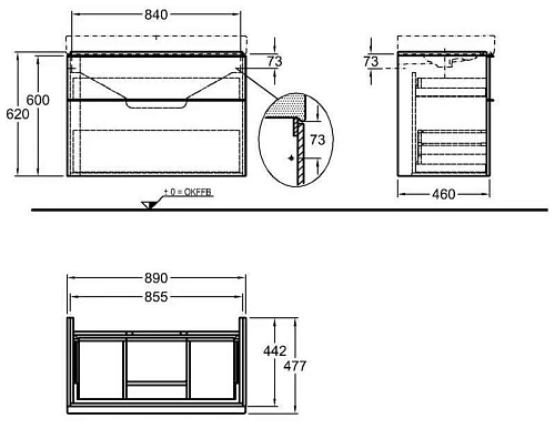Тумба под раковину Geberit iCon 841392000 89 см Тумба под раковину Geberit iCon 841392000 89 см
