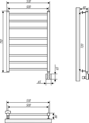 Полотенцесушитель электрический EWRIKA Кассандра PI 70x50 R, белый 510402 Полотенцесушитель электрический EWRIKA Кассандра PI 70x50 R, белый 510402