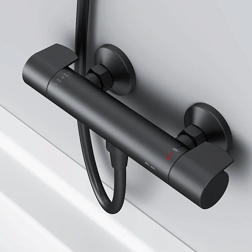 Смеситель для душа AM.PM X-Joy F85A40022 с термостатом, черный Смеситель для душа AM.PM X-Joy F85A40022 с термостатом, черный