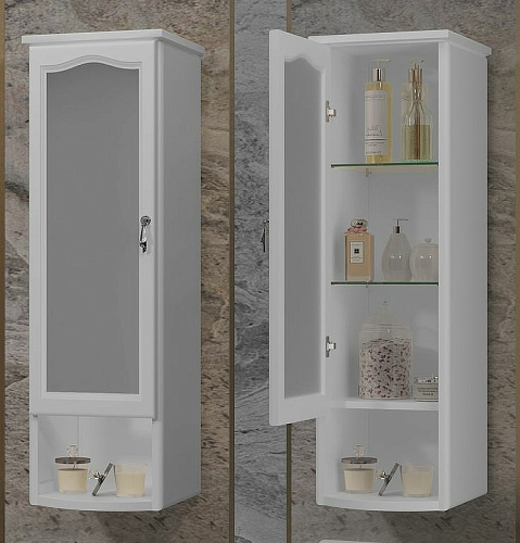 Шкаф Opadiris Риспекто подвесной, одностворчатый, белый матовый, левый, с матовым стеклом 00-00006080 Шкаф Opadiris Риспекто подвесной, одностворчатый, белый матовый, левый, с матовым стеклом 00-00006080