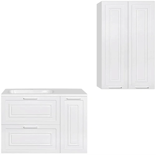 Тумба под раковину Style Line Альба (2 ящ./корзина) Барселона 90 Левая, Люкс, белый, PLUS ЛС-000010052 Тумба под раковину Style Line Альба (2 ящ./корзина) Барселона 90 Левая, Люкс, белый, PLUS ЛС-000010052