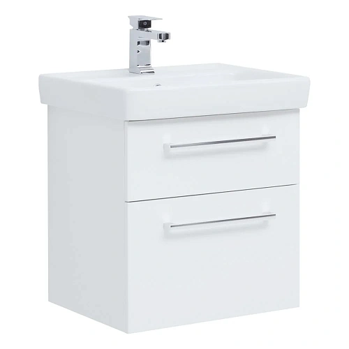 Тумба под раковину DREJA Q MAX, 55 см, подвесная, 2 ящика, белый глянец 77.0001W Тумба под раковину DREJA Q MAX, 55 см, подвесная, 2 ящика, белый глянец 77.0001W
