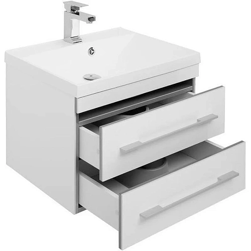 Тумба с раковиной Aquanet Верон 58 белый (подвесная 2 ящика) 00287669 Тумба с раковиной Aquanet Верон 58 белый (подвесная 2 ящика) 00287669