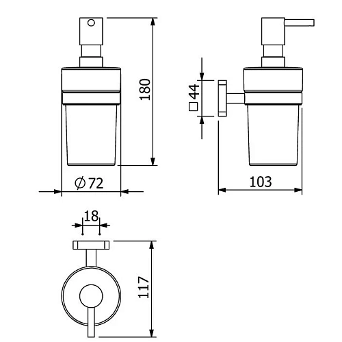 Дозатор жидкого мыла Kludi VELA S 25976N2 оружейная сталь Дозатор жидкого мыла Kludi VELA S 25976N2 оружейная сталь