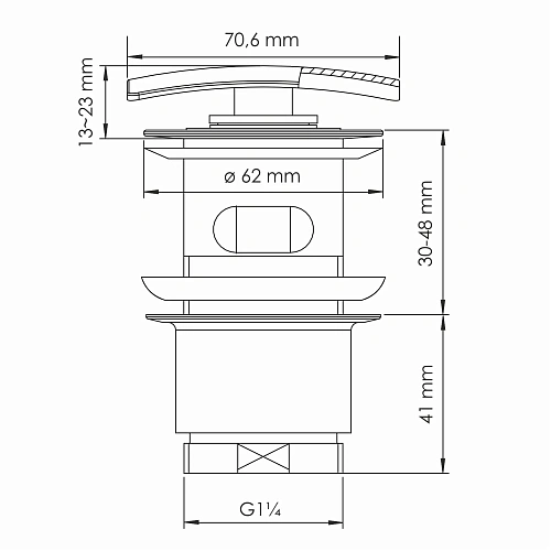 Донный клапан WasserKRAFT A167 click-clack оружейная сталь Донный клапан WasserKRAFT A167 click-clack оружейная сталь