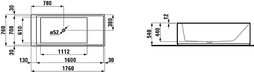 Ванна из искусственного камня Laufen Kartell by Laufen 176х76 2.2233.2.000.616.1 175x75x54 Ванна из искусственного камня Laufen Kartell by Laufen 176х76 2.2233.2.000.616.1 175x75x54