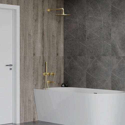 Душевая система AQUAme AQM8408BG золото шлифованное Душевая система AQUAme AQM8408BG золото шлифованное