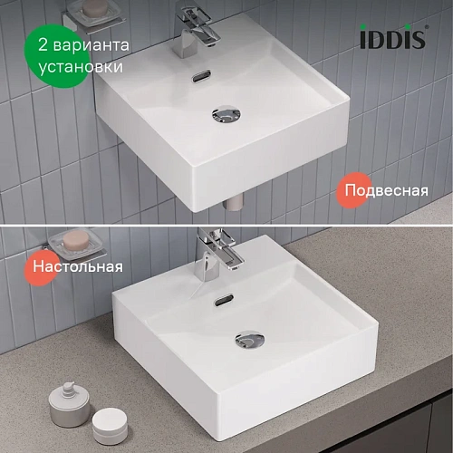 Раковина IDDIS Bild BILWS42i27 накладная/подвесная, белый глянцевый Раковина IDDIS Bild BILWS42i27 накладная/подвесная, белый глянцевый