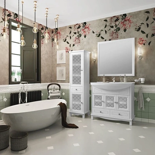 Шкаф-пенал Opadiris Омега, белый матовый, левый, 2 вар. 00-00007360 Шкаф-пенал Opadiris Омега, белый матовый, левый, 2 вар. 00-00007360