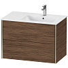 Картинка анонса товара «тумба под раковину duravit xviu xv41590b121 подвесная 81 см орех темный»