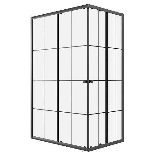 Душевой уголок Niagara Eco NG-1018-14QKL (100x80x190) прямоугольник, раздвиж, профиль черный, стекло КЛЕТКА (4мм) Душевой уголок Niagara Eco NG-1018-14QKL (100x80x190) прямоугольник, раздвиж, профиль черный, стекло КЛЕТКА (4мм)