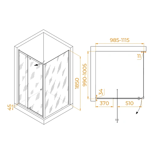 Душевой уголок RGW PA-32 (PA-02 + Z-050-1) 1000x1000 мм 41083200-011 хром Easy Clean Душевой уголок RGW PA-32 (PA-02 + Z-050-1) 1000x1000 мм 41083200-011 хром Easy Clean