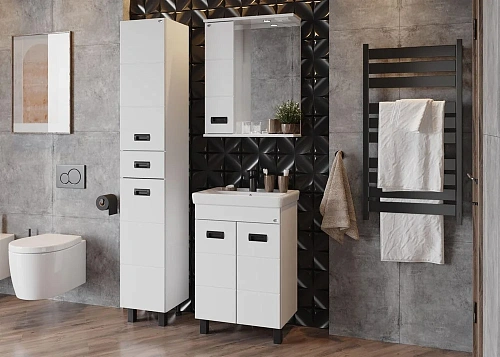 Зеркальный шкаф Onika БАЛТИКА Black 58.01 левый 205848 Зеркальный шкаф Onika БАЛТИКА Black 58.01 левый 205848