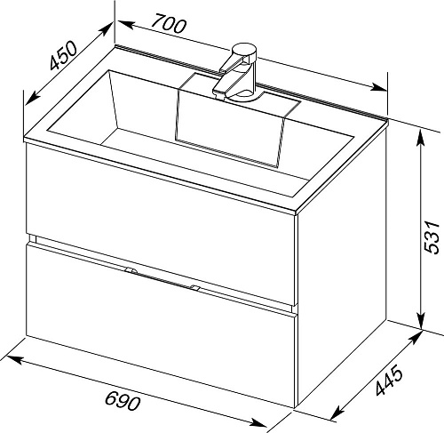 Тумба под раковину Aquanet Алвита 70 серый антрацит 00183992 Тумба под раковину Aquanet Алвита 70 серый антрацит 00183992