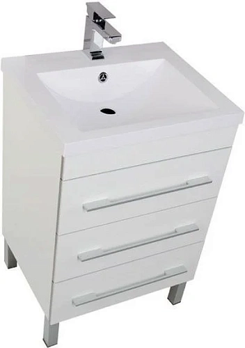 Тумба под раковину Aquanet Верона 58 белый (напольная 3 ящика) 00178253 Тумба под раковину Aquanet Верона 58 белый (напольная 3 ящика) 00178253