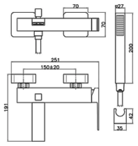 Смеситель для ванны Webert Pegaso PE850101560 Смеситель для ванны Webert Pegaso PE850101560