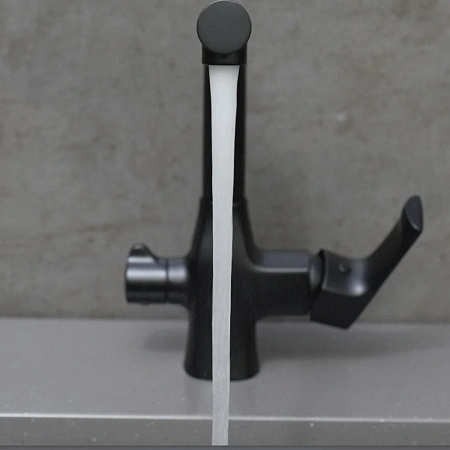 Смеситель для кухни Lemark Ursus LM7258BL с подключением к фильтру, черный матовый Смеситель для кухни Lemark Ursus LM7258BL с подключением к фильтру, черный матовый