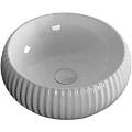 Раковина Ceruttispa CR0007 405х405х130 накладная, белая, круглая, ребристая Раковина Ceruttispa CR0007 405х405х130 накладная, белая, круглая, ребристая