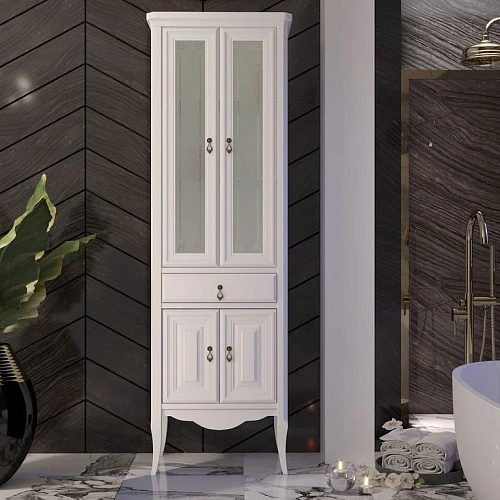 Шкаф-пенал Opadiris Лоренцо двухстворчатый, белый матовый 00-00001799 Шкаф-пенал Opadiris Лоренцо двухстворчатый, белый матовый 00-00001799