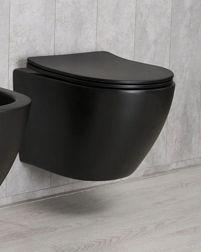 Унитаз подвесной Gid Bm2198 62226Y черный матовый 49x36x35.5 с крышкой микролифт Унитаз подвесной Gid Bm2198 62226Y черный матовый 49x36x35.5 с крышкой микролифт