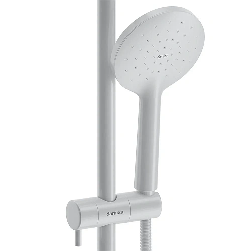 Душевая система Damixa Jupiter 977000200, верхний душ 225 мм штанга 1010 мм, белый Душевая система Damixa Jupiter 977000200, верхний душ 225 мм штанга 1010 мм, белый