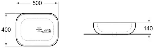 Раковина Vincea VBS-101MB, 500x400x140 черная Раковина Vincea VBS-101MB, 500x400x140 черная