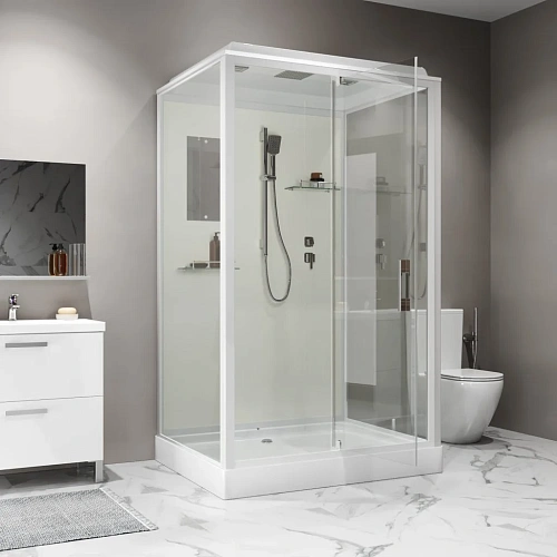 Душевая кабина Niagara Standart ST100/80/15Q (100х80х215) прямоугольник, поддон 15см, распашная, проф.белый Душевая кабина Niagara Standart ST100/80/15Q (100х80х215) прямоугольник, поддон 15см, распашная, проф.белый