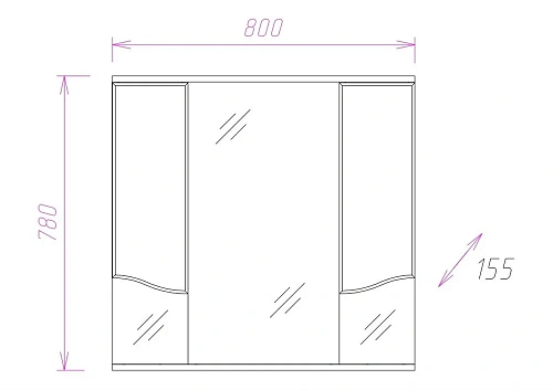 Зеркальный шкаф Onika АРНО-КЛАССИК 80.01 белое дерево 208085 Зеркальный шкаф Onika АРНО-КЛАССИК 80.01 белое дерево 208085