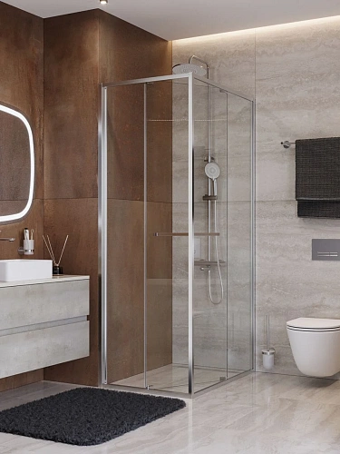 Душевой уголок CEZARES LUX-AH-FS-1-70/80-C-CR 70x80 см, профиль хром, стекло прозрачное Душевой уголок CEZARES LUX-AH-FS-1-70/80-C-CR 70x80 см, профиль хром, стекло прозрачное