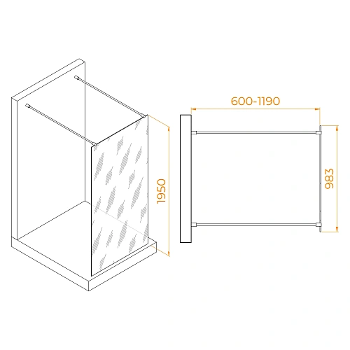 Душевая перегородка RGW Walk In WA-016Gb 1000 мм 35101610-16 золото brush, Easy Clean Душевая перегородка RGW Walk In WA-016Gb 1000 мм 35101610-16 золото brush, Easy Clean