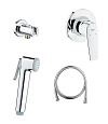 Гигиенический душ GROHE BauFlow: встраиваемый смеситель со шлангом и держателем, хром (124900) Гигиенический душ GROHE BauFlow: встраиваемый смеситель со шлангом и держателем, хром (124900)
