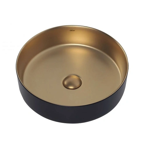 Раковина ABBER Bequem AC2109BG накладная, матовое золото с черным Раковина ABBER Bequem AC2109BG накладная, матовое золото с черным
