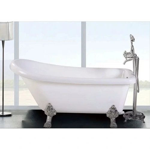 Ванна отдельностоящая Ceruttispa VITO 150 CT9320 1550x740x750 акриловая, на львиных алюминиевых лапах хром Ванна отдельностоящая Ceruttispa VITO 150 CT9320 1550x740x750 акриловая, на львиных алюминиевых лапах хром