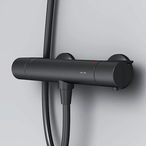 Смеситель для душа AM.PM X-Joy F85A40022 с термостатом, черный Смеситель для душа AM.PM X-Joy F85A40022 с термостатом, черный
