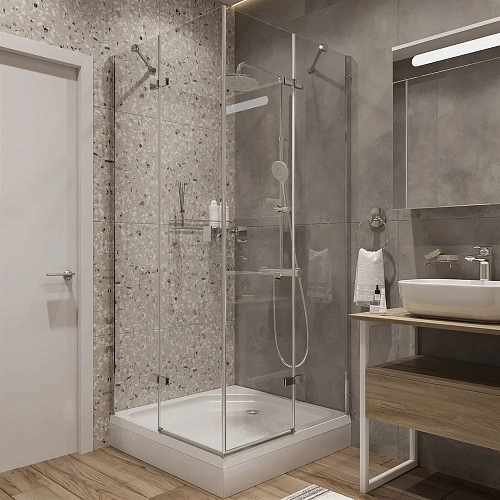 Душевой уголок DIWO Муром 90х90 профиль хром глянцевый 571079 Душевой уголок DIWO Муром 90х90 профиль хром глянцевый 571079