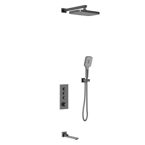 Душевая система Vincea VSFW-433T1GM встраиваемая, термостатический, 3 режима, вороненая сталь Душевая система Vincea VSFW-433T1GM встраиваемая, термостатический, 3 режима, вороненая сталь