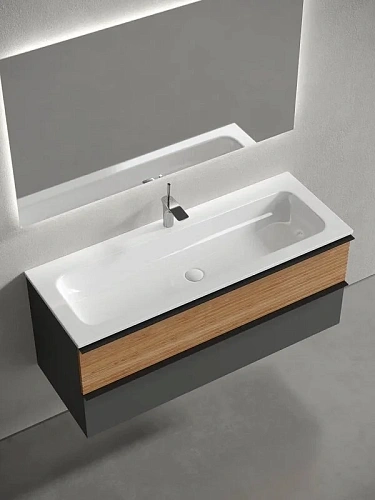 Тумба под раковину Sancos Delta DL120GR 1195х445х500 дуб красный/графит, подвесная Тумба под раковину Sancos Delta DL120GR 1195х445х500 дуб красный/графит, подвесная