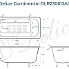 Ванна чугунная Delice Continental 1700х700 с анстикользящим покрытием DLR230613-AS Ванна чугунная Delice Continental 1700х700 с анстикользящим покрытием DLR230613-AS