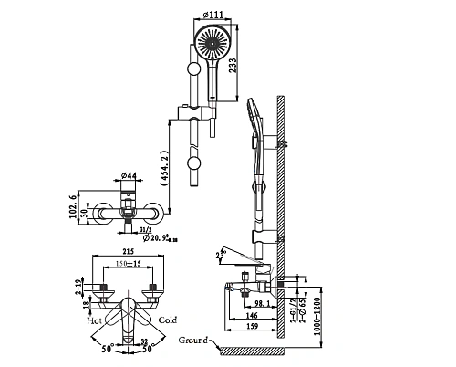 Смеситель для ванны ARROW AG3628MB-TZ черный Смеситель для ванны ARROW AG3628MB-TZ черный