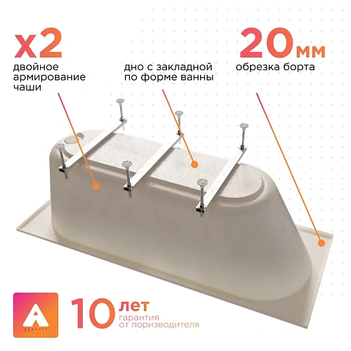 Акриловая ванна Radomir Вальс 170х70 Ангосто 1-01-0-0-8-336 Акриловая ванна Radomir Вальс 170х70 Ангосто 1-01-0-0-8-336