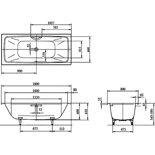 Стальная ванна KALDEWEI Cayono Duo 180x80 easy-clean mod. 725 272500013001 Стальная ванна KALDEWEI Cayono Duo 180x80 easy-clean mod. 725 272500013001