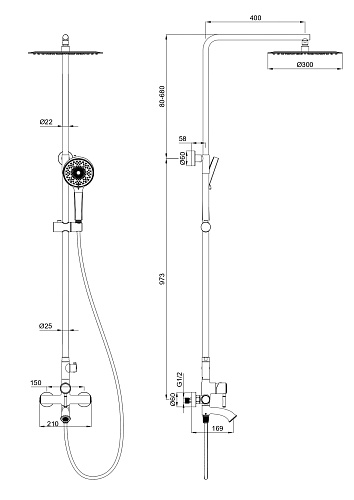 Душевая система Wonzon & Woghand брашированное золото (WW-88047073-BG) Душевая система Wonzon & Woghand брашированное золото (WW-88047073-BG)