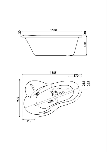 Акриловая ванна Santek Ибица XL 160х100 L асимметричная белая 1WH112036 1.WH11.2.036 Акриловая ванна Santek Ибица XL 160х100 L асимметричная белая 1WH112036 1.WH11.2.036